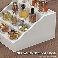 upcessory Wooden Cologne Organizer for Men – 4-Tier White with Velvet Drawer — image 4