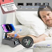 JTEMAN Bluetooth Speaker Stand with Alarm Clock — image 3