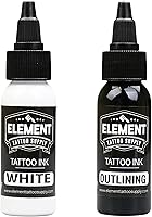 Element Tattoo Supply Black & White Tattoo Ink Set 1oz — image 1