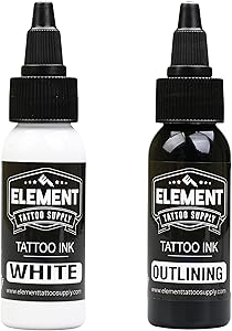 Element Tattoo Supply Black & White Tattoo Ink Set 1oz Review