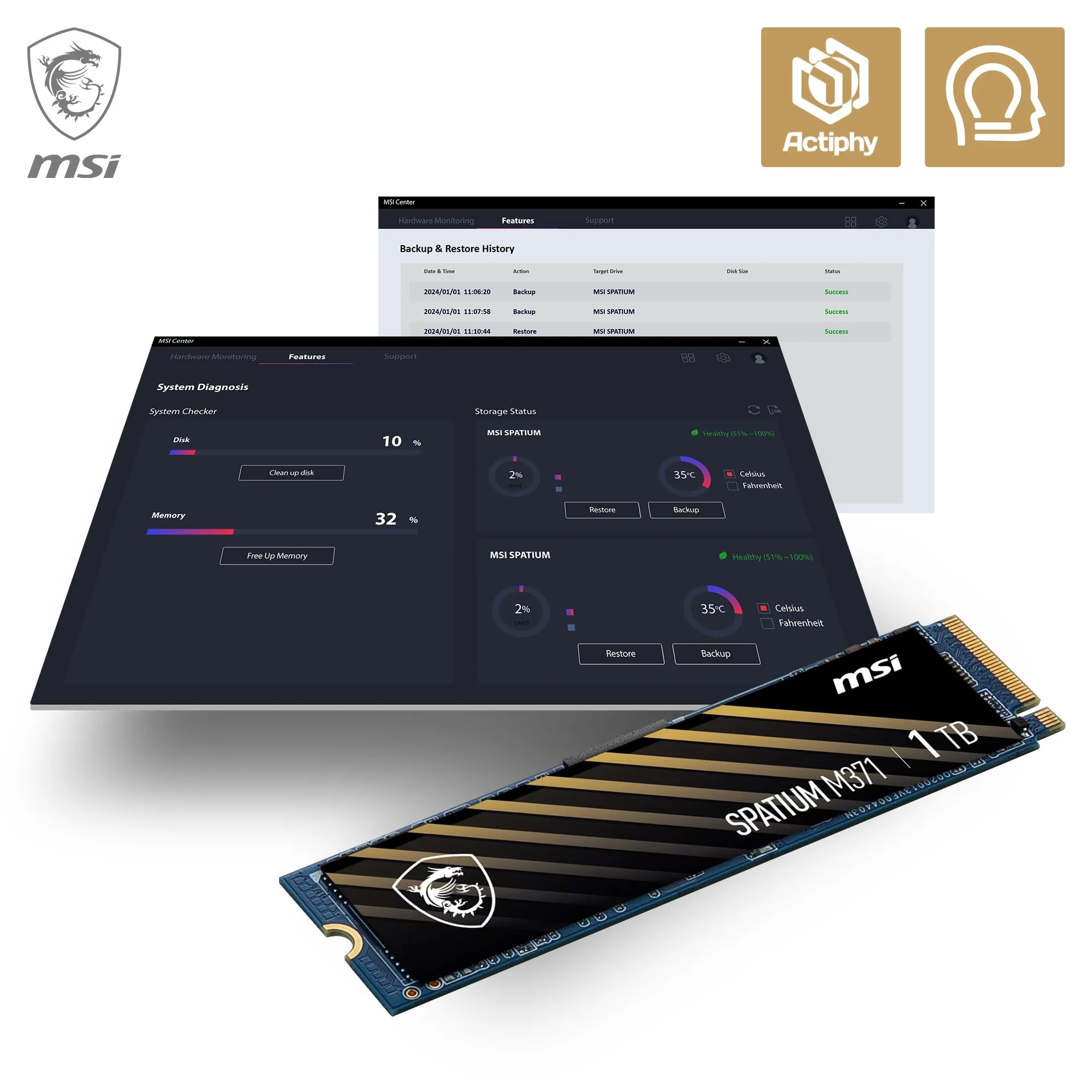 【1000円引き】MSI M.2 SSD SPATIUM M371 1TB MSI SPATIUM M371 NVMe M.2 1TB Internal SSD PCIe Gen3 NVMe 3D NAND