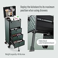 Yueieoun Nail Trolley Cart with 3 Drawers, Dark Green — image 5