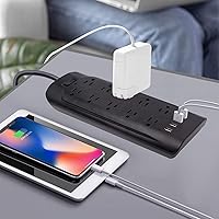Dorggi 10FT 2 Prong Power Strip with 4 USB Ports — image 7