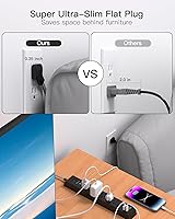 Mifaso Flat Plug Extension Cord 25FT Surge Protector Power Strip — image 3