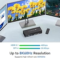 TJCXELE 4K 144Hz HDMI + DisplayPort KVM Switch for 4 Computers, 3 Monitors — image 5