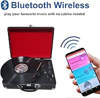 dl Portable Suitcase Record Player 3-Speed Bluetooth Turntable — image 4