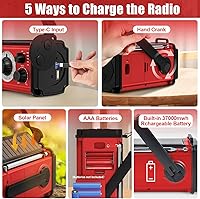 Givoust 37000mWh Hand Crank Emergency Radio — image 6