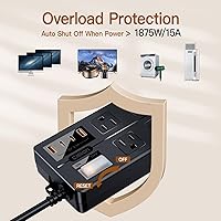 VNJ Outdoor Power Strip with 6AC Outlets + 4USB Ports — image 5