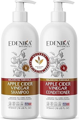 Edenika Botanicals Apple Cider Vinegar Shampoo & Conditioner Set, 16oz Each