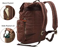HuaChen Vintage Canvas Backpack M32 Coffee L — image 3