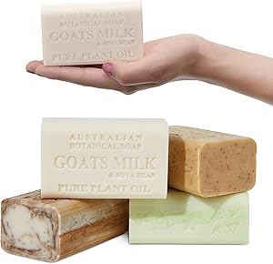 Australian Botanical Soap Goats Milk Sandalwood Oat Milk Aloe Vera 6.6 oz 4-Pack