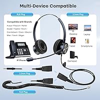 MAIRDI M809DBQD002C Telephone Headset with Noise Canceling Microphone — image 4