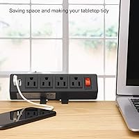 HHSOET Desk Clamp Power Strip with USB Ports — image 6
