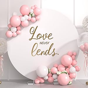 Minetom 6.6FT Round Metal Backdrop Stand with White Wedding Arch Cover Spandex Review