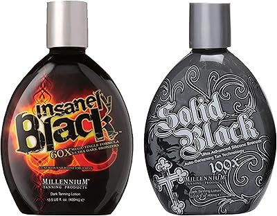 Millennium Tanning Solid Black 100x & Insanely Black 60x Tanning Lotion Duo 13.5oz
