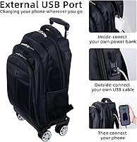 35L Multi-Scene Detachable Handle Travel Rolling Backpack — image 5