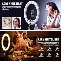 SH 19-inch LED Ring Light with 8ft Stand and 3 Phone Holders — image 2