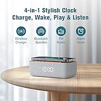 REACHER Alarm Clock Radio R9BT-RA with Wireless Charging — image 2