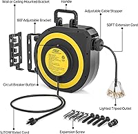 CRST 50 FT Retractable Extension Cord Reel with 3 Outlets — image 8