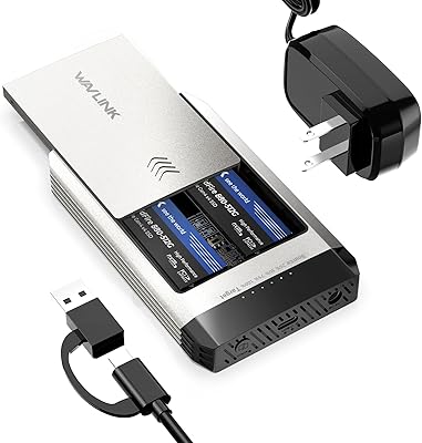 WAVLINK M.2 SSD Cloner, 20Gbps NVMe Dual-Bay SSD Enclosure, 8TB