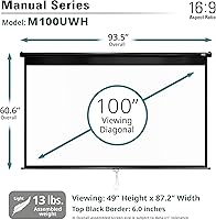 Elite Screens Manual Series M100UWH 100-Inch 16:9 Projector Screen — image 3