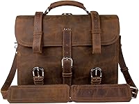 Augus Leather Messenger Bag for Men 17″ Laptop Briefcase — image 2