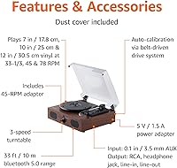 Amazon Basics Desktop Turntable TT603BT with Bluetooth and Built-in Speakers — image 2