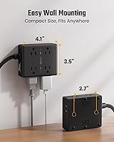 SUPERDANNY 20Ft Long Extension Cord Surge Protector Power Strip with USB-C — image 7