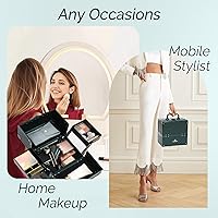 CHUANGJIN Makeup Train Case 2 Trays Organizer - Green Pro — image 6