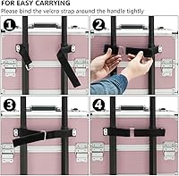 Mefeir 4 in 1 Rolling Makeup Train Case (Pink) — image 6