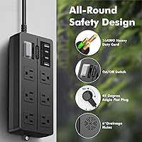 VNJ Outdoor Power Strip with 6AC Outlets + 4USB Ports — image 7