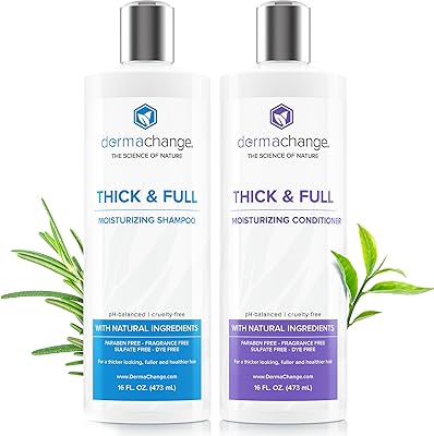 DermaChange Natural Hair Growth Shampoo and Conditioner Set - 16oz