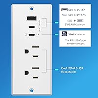 LIDER PD 36W Recessed Outlet Station with USB-A and USB-C Ports — image 2
