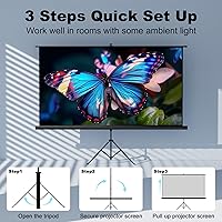 SCREENMAX 80-inch Projector Screen with Stand Tripod — image 4