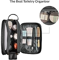 Dot&Dot Leather Toiletry Bag for Men Women - Black Croc, Large — image 8