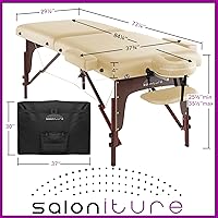 Saloniture Professional Portable Bi-Fold Memory Foam Massage Table - Cream — image 6