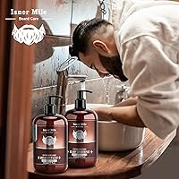 ISNER MILE Beard Wash & Conditioner Set - 17oz Biotin, Argan & Jojoba Oils, Sandalwood Scent — image 7