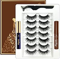 7C SevenCrown Magnetic Eyelashes Kit - 7 Pairs Cat-Eye Medium with 2 Magnetic Liners (Black + Brown) — image 1