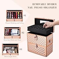 Makeup Train Case Rose Gold with Mirror and Drawer — image 3