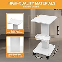 HASANEN 3-Tier Rolling Beauty Cart with Wheels, White — image 5