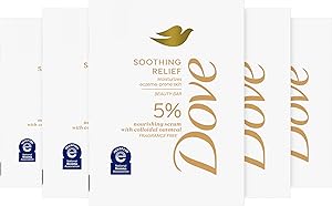 Dove Fragrance Free Beauty Bar Soothing Relief 5 Bars 7.5oz