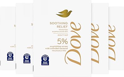 Dove Fragrance Free Beauty Bar Soothing Relief 5 Bars 7.5oz