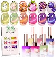 Double Rhythm Gel Nail Polish Set of 6 - Glass Rose Pink Green-T6-48 — image 1