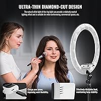 SH 19-inch LED Ring Light with 8ft Stand and 3 Phone Holders — image 4