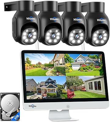 Hiseeu WK-15V-4HD405 15″ LCD 4-Camera 3TB Wireless Security System