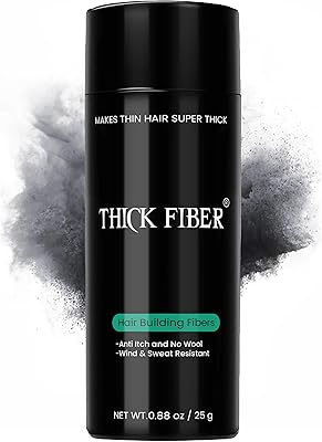 THICK FIBER Hair Fibers for Thinning Hair & Bald Spots - Auburn, 25g