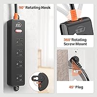 ZZJ Outdoor Power Strip Weatherproof Surge Protector with 10FT Extension Cord — image 4