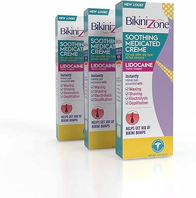 Bikini Zone Medicated After Shave Crème with Lidocaine, 1 Oz, 3 Pack