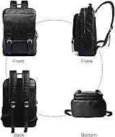 MOYYI Leather Backpack 15.6 Inch Laptop Black — image 2
