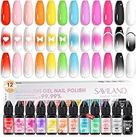 SAVILAND Airbrush Gel Nail Polish Set, 12 Vitality Colors, 15mL — image 1